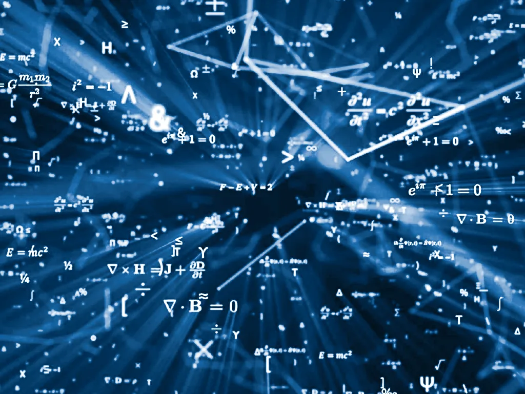 Mathematics figures floating