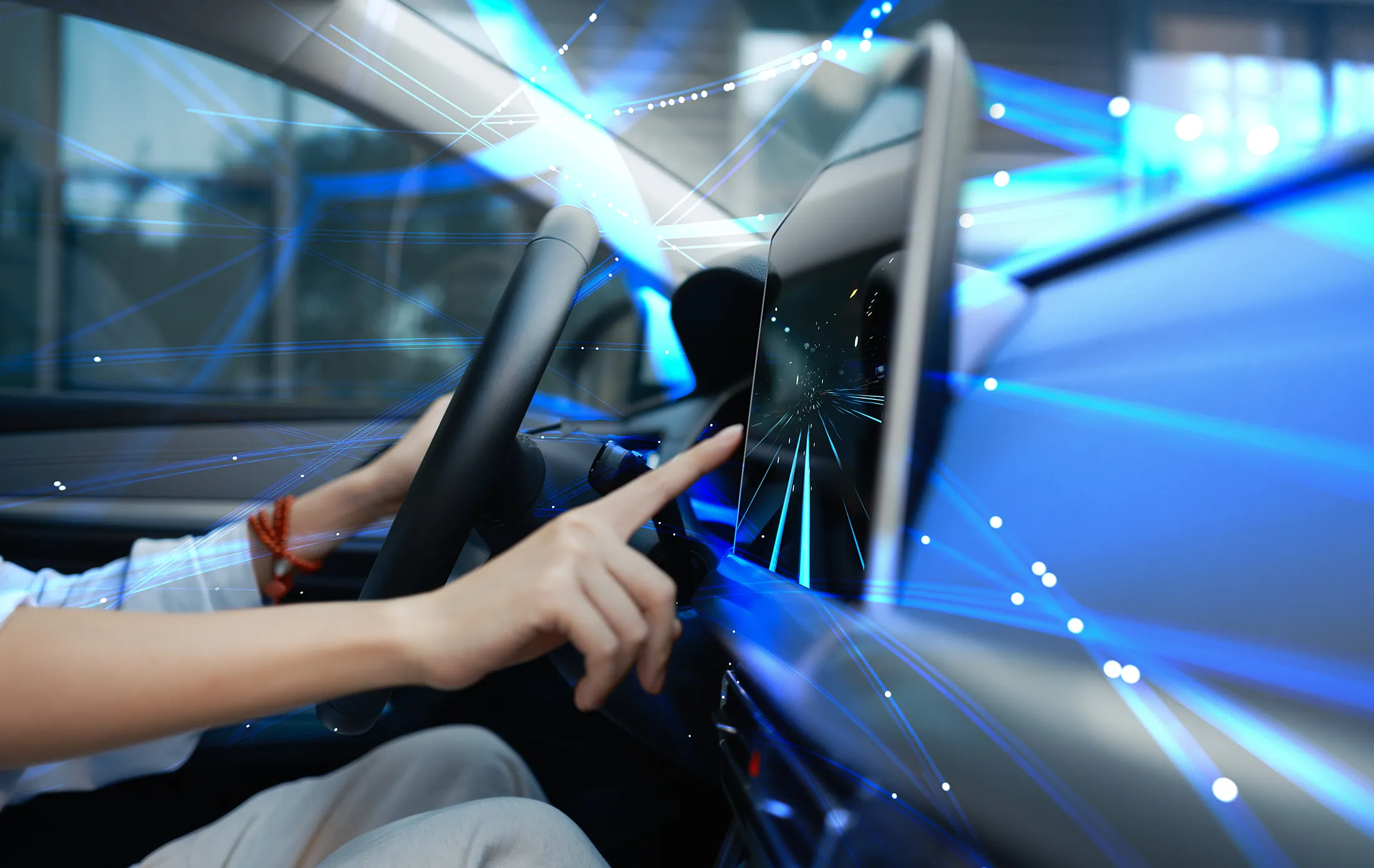 Inside an electric vehicle